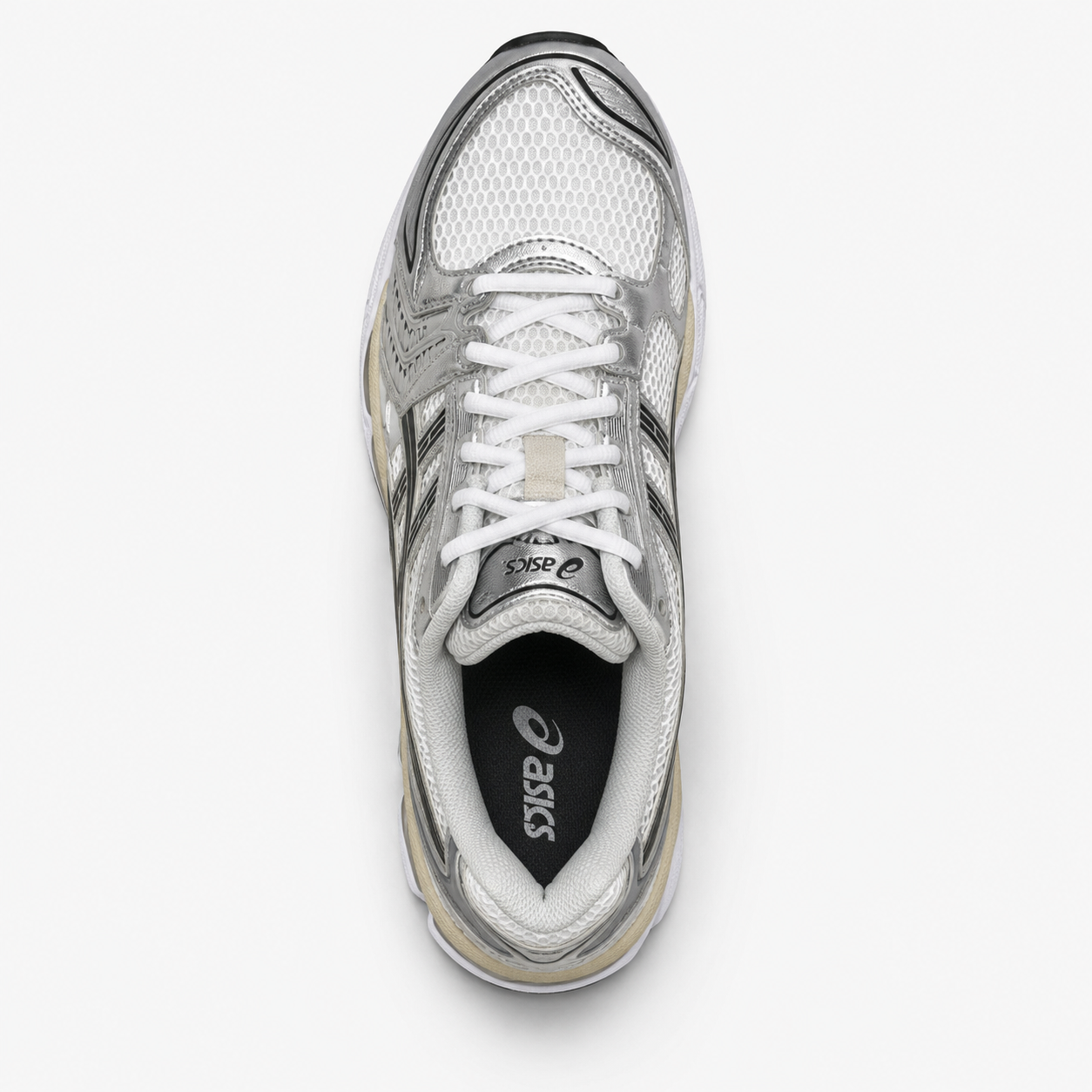 Asics Gel-Kayano 14 White Graphite Grey - zijaanzicht schuin