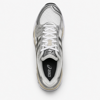 Asics Gel-Kayano 14 White Graphite Grey - zijaanzicht schuin